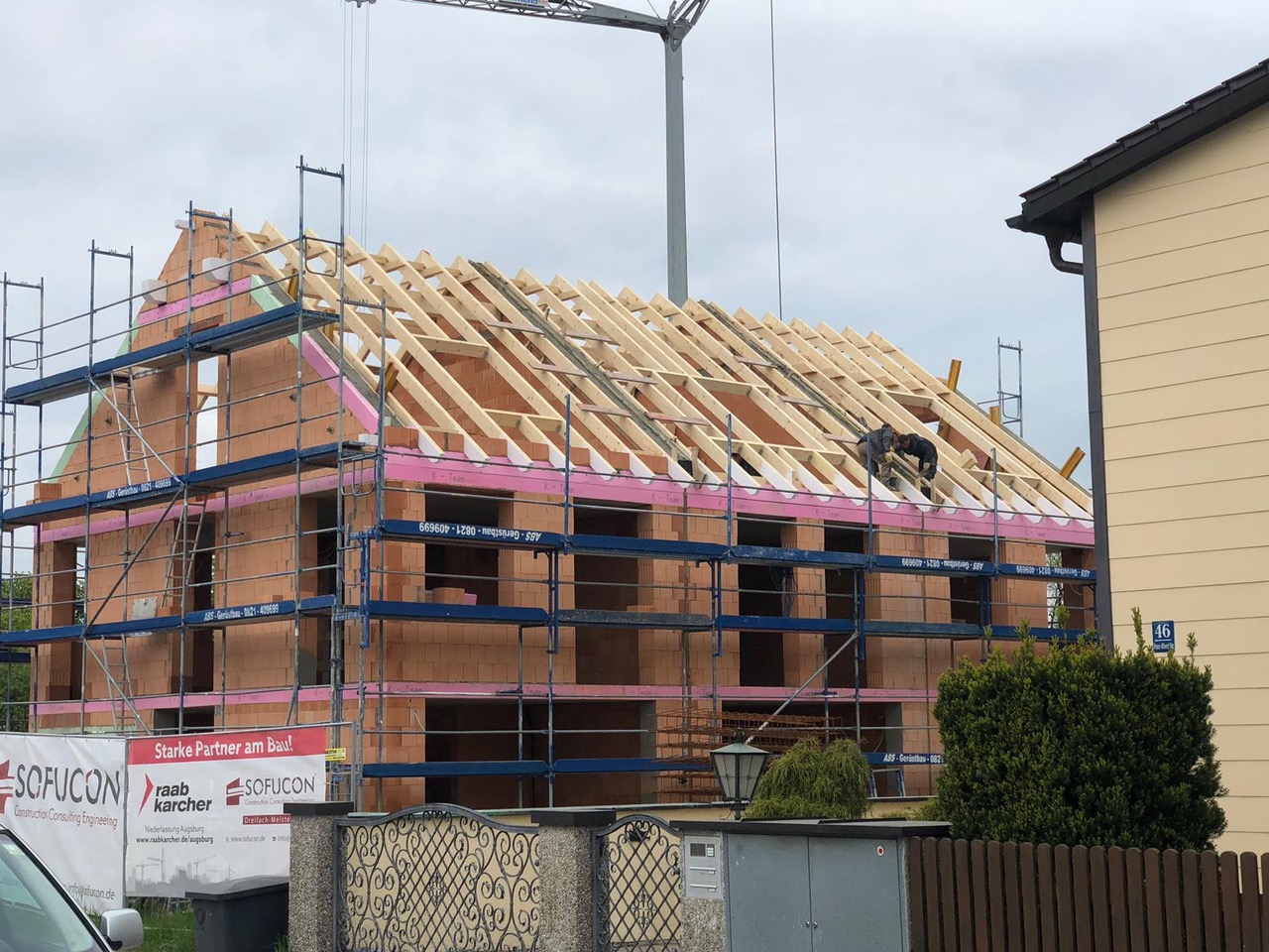 Neubau eines Wohnhauses im Rohbau